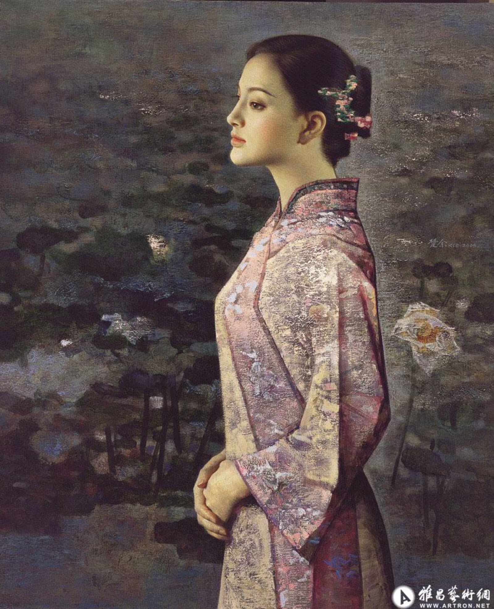 谢楚余油画少女- 堆糖
